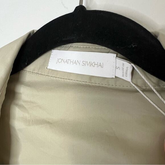 Jonathan Simkhai Waverly Sage Green Poplin Wrap Top Small - Picture 4 of 7